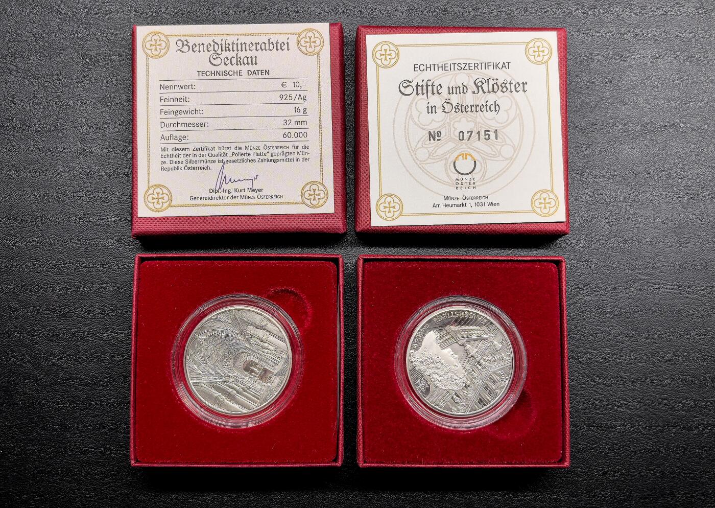 凡希社世界钱币微拍月度大拍（2025/12） 奥地利银币两枚一组，原厂盒证。