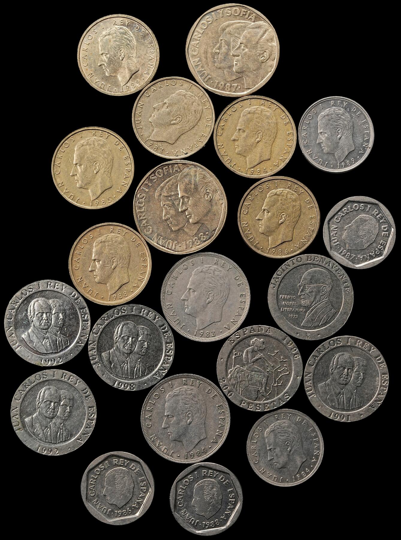 修遠堂世界钱币第九十七期 西班牙现代币一组