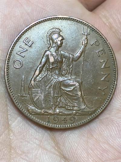 2025年第一百三十六场(总第一百六十二场）外国好品纸夹散币场(免佣金) - 英国🇬🇧1949年1便士(乔治六世第二版，首发年)