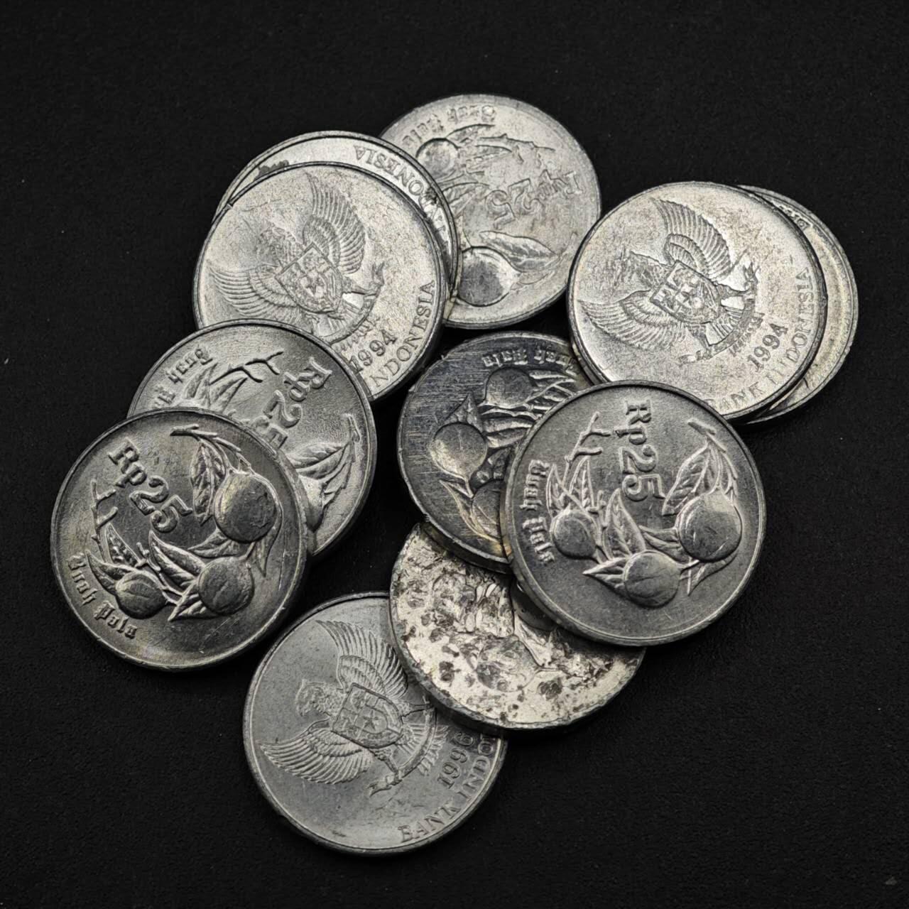 【淘币小摊】实时拍第八百二十七拍   散币场   满百包邮可预留二周 每周一统一发货   印尼25卢比铝币11枚