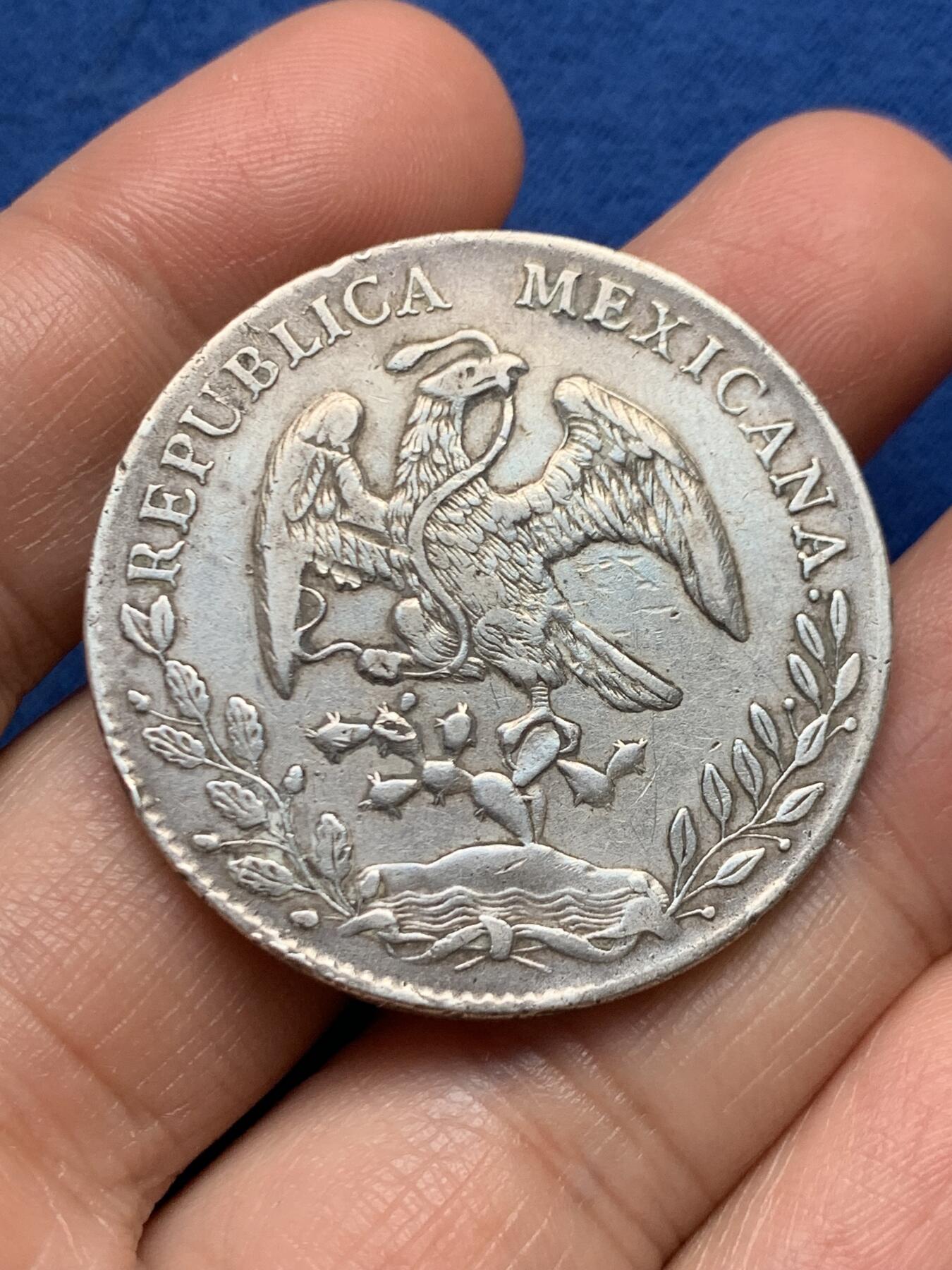 《竞宝斋》第447场 周日，周一，2场连拍 （全场包邮） 墨西哥1891 DO JP版 8R鹰洋银币 边齿有点弱 细节见图