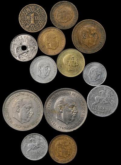 修遠堂世界钱币第九十七期 - 西班牙佛朗哥时期钱币一组