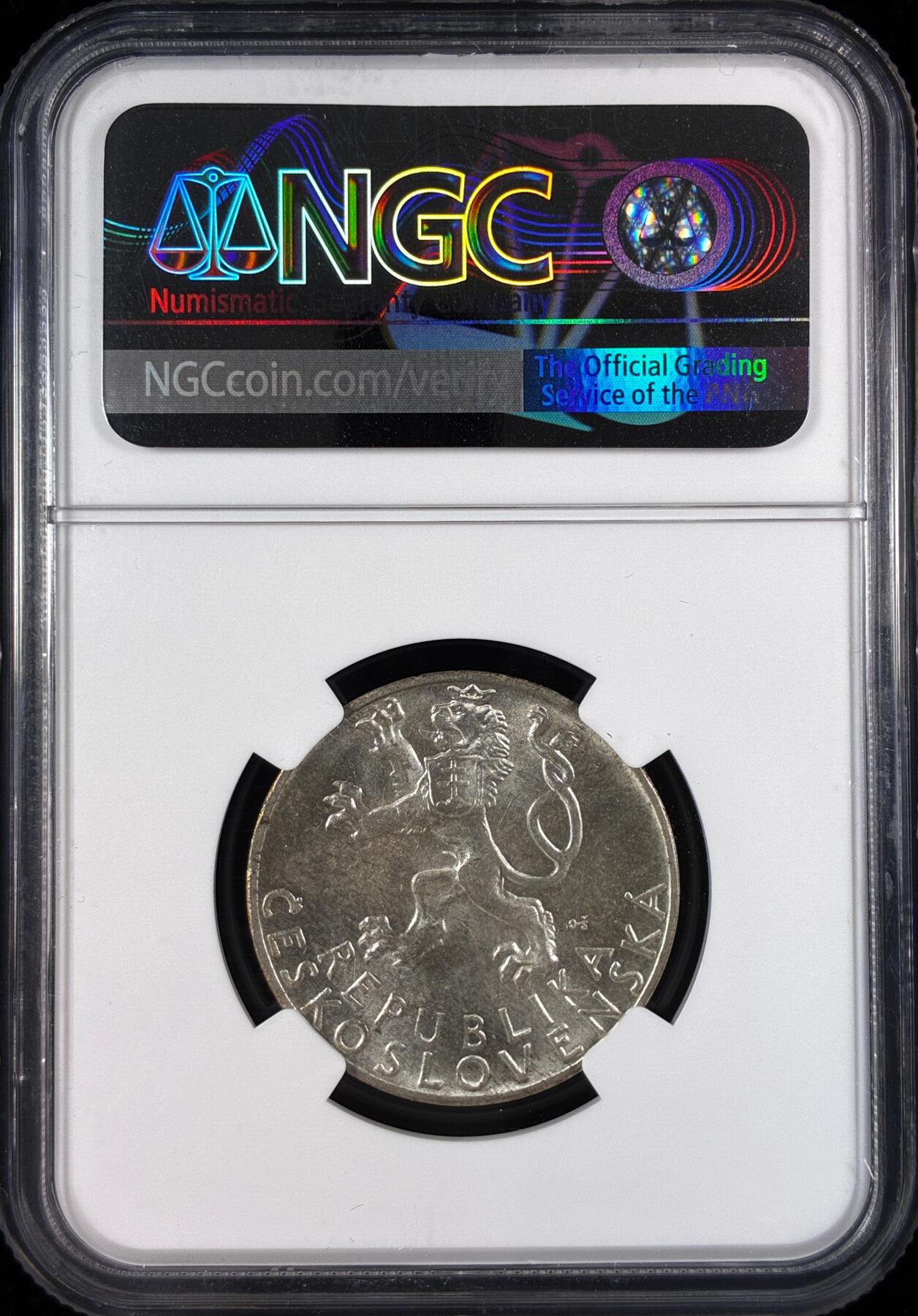 【雨安】【直播拍卖】【世界币章121期-评级币】2025-12-20 周六 19:30 保真 [评级欧洲] Czechoslovakia 捷克斯洛伐克 50克朗 1947年  NGC-MS63