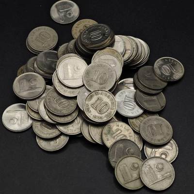 【淘币小摊】实时拍第八百二十七拍   散币场   满百包邮可预留二周 每周一统一发货   - 马来西亚10分100枚