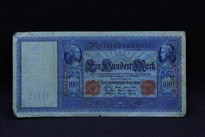 【淘币小摊】限时拍第八百三十拍  散币纸币邮票场  满百包邮可预留两周  周一统一发货  -  德国1910年100马克纸币【有折】