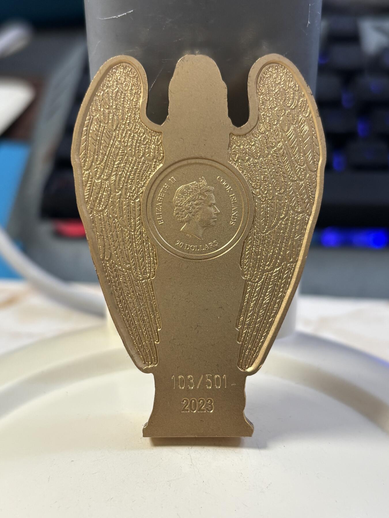 第186期拍卖 库克2023年精神艺术系列仁慈天使3盎司立体银币，999银，发行501枚