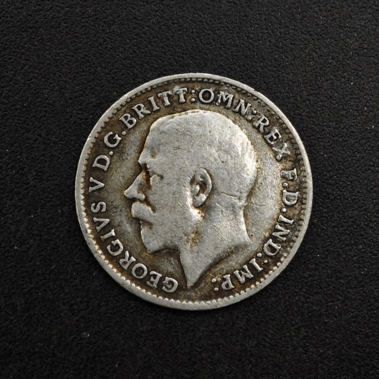 【淘币小摊】实时拍第八百二十七拍   散币场   满百包邮可预留二周 每周一统一发货   英国1919年乔治五世3便士银币