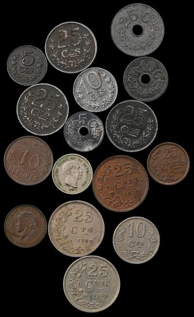 修遠堂世界钱币第九十七期 - 卢森堡旧硬币一组