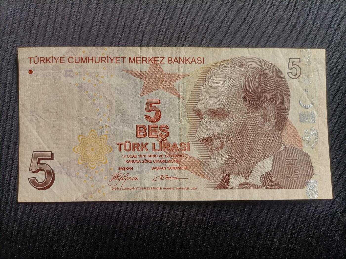 【游宝拍卖】乙巳蛇年96期 周四集拍 土耳其-5拉里【A冠金马号 A560905506 流通普品】