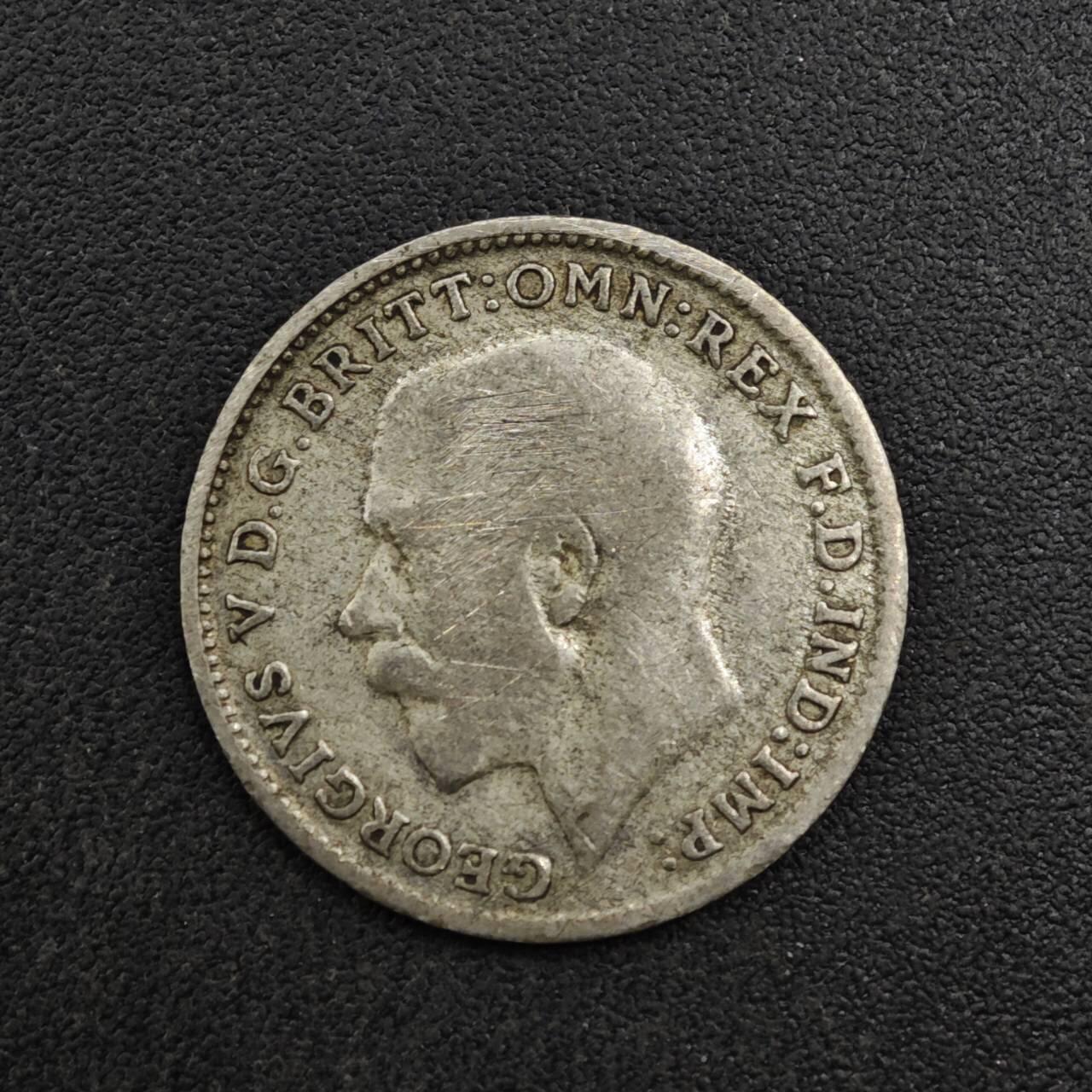 【淘币小摊】实时拍第八百二十七拍   散币场   满百包邮可预留二周 每周一统一发货   英国1920年乔治五世3便士银币