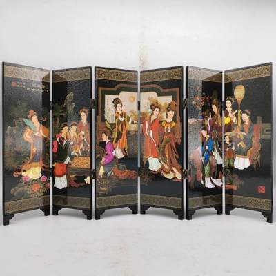 听雨轩（三十八） - 红楼梦十二金钗 仿古漆器小屏风