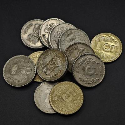 【淘币小摊】实时拍第八百二十七拍   散币场   满百包邮可预留二周 每周一统一发货   - 印度5卢比12枚