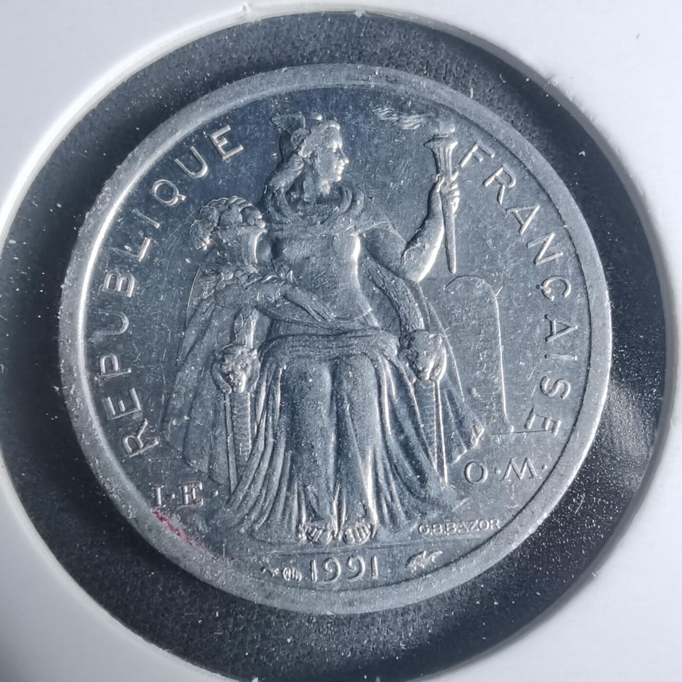 沼泽如烟--第931场 法属新喀里多尼亚1991年1法郎