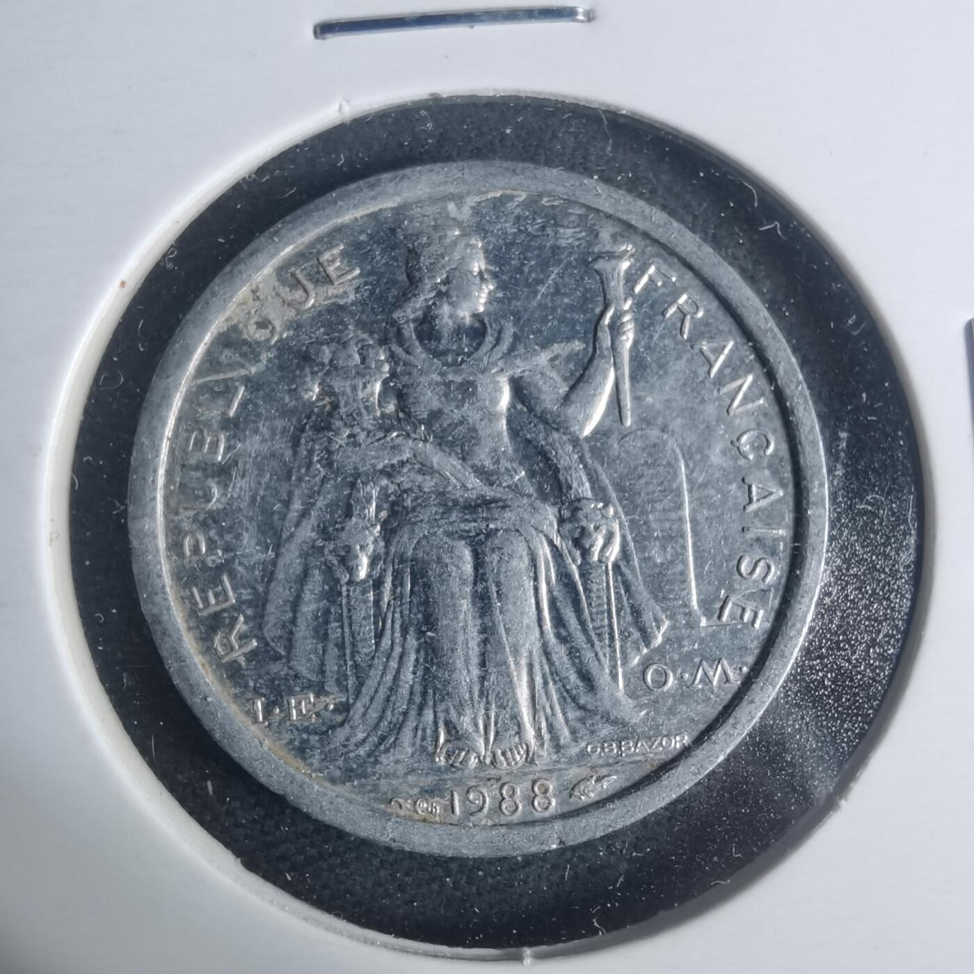 沼泽如烟--第931场 法属新喀里多尼亚1988年1法郎