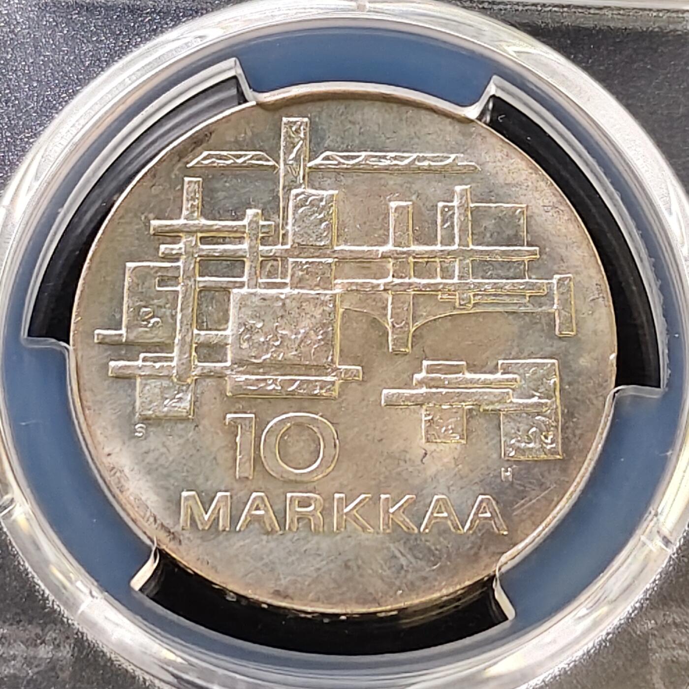 【全场包邮】纯粹捡漏拍487场（免费代拍第24场） 芬兰1967年10马克独立50周年纪念银币-PCGS UNC DETAIL