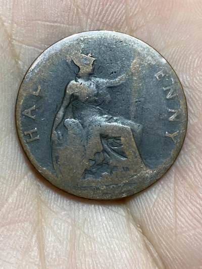 2025年第一百三十六场(总第一百六十二场）外国好品纸夹散币场(免佣金) - 英国🇬🇧1901年1/2便士(维多利亚女王逝世年，老年披纱关门年)