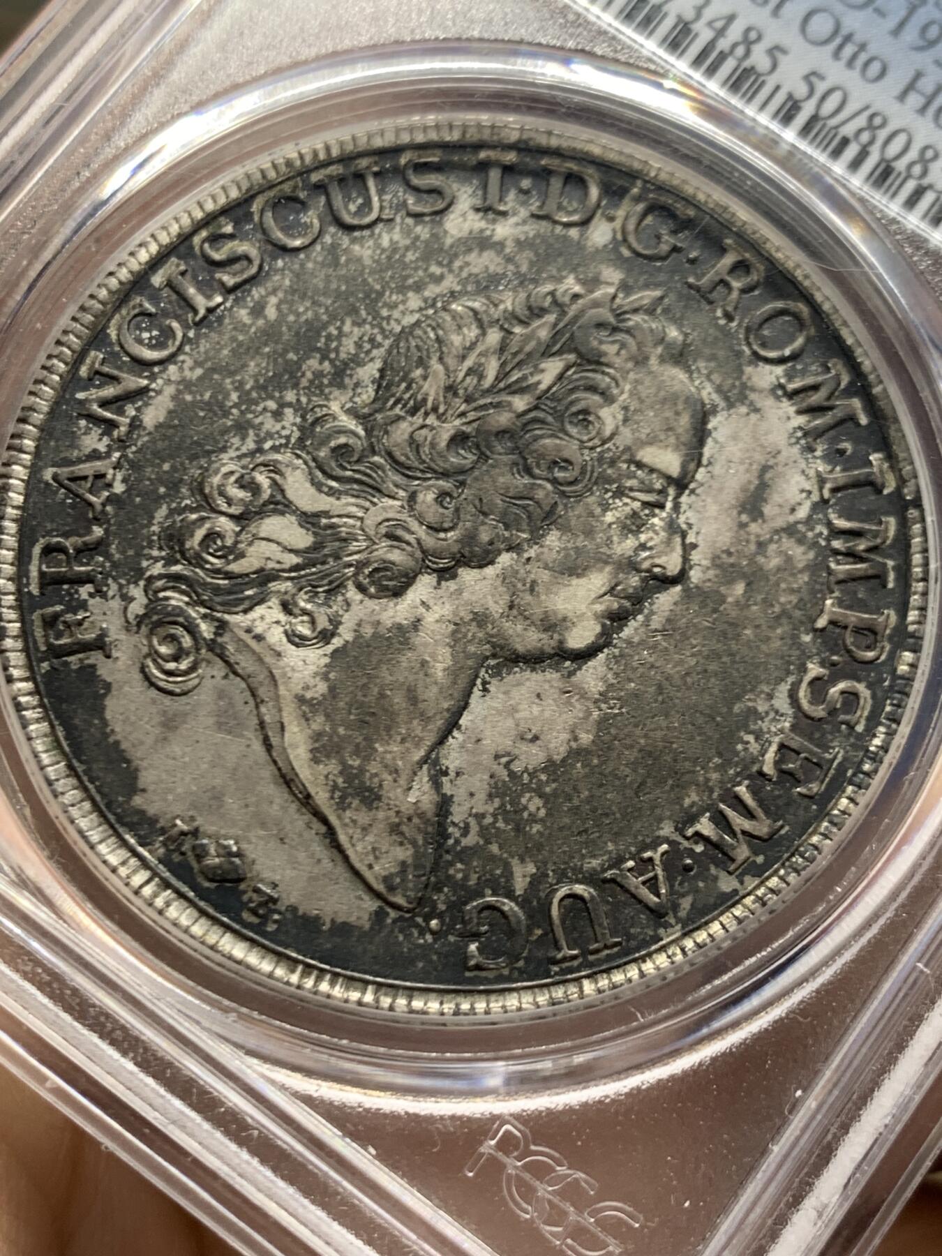 《竞宝斋》第447场 周日，周一，2场连拍 （全场包邮） PCGS AU50 德国1765年奥格斯堡1泰勒银币，老彩细节好，少见版。