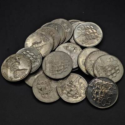 【淘币小摊】实时拍第八百二十七拍   散币场   满百包邮可预留二周 每周一统一发货   - 新西兰50分20枚