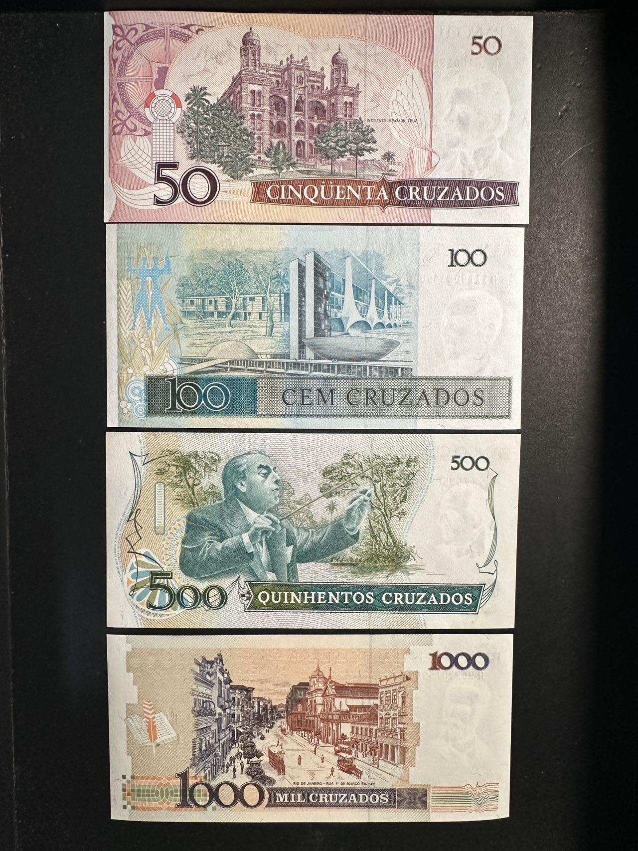 蒂克钱币-第51场 外国平价纸币最后一场 巴西1986-1989年版克鲁扎多（Cruzado）纸币