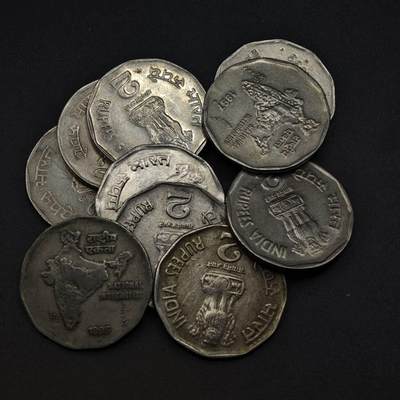 【淘币小摊】实时拍第八百二十七拍   散币场   满百包邮可预留二周 每周一统一发货   - 印度2卢比10枚