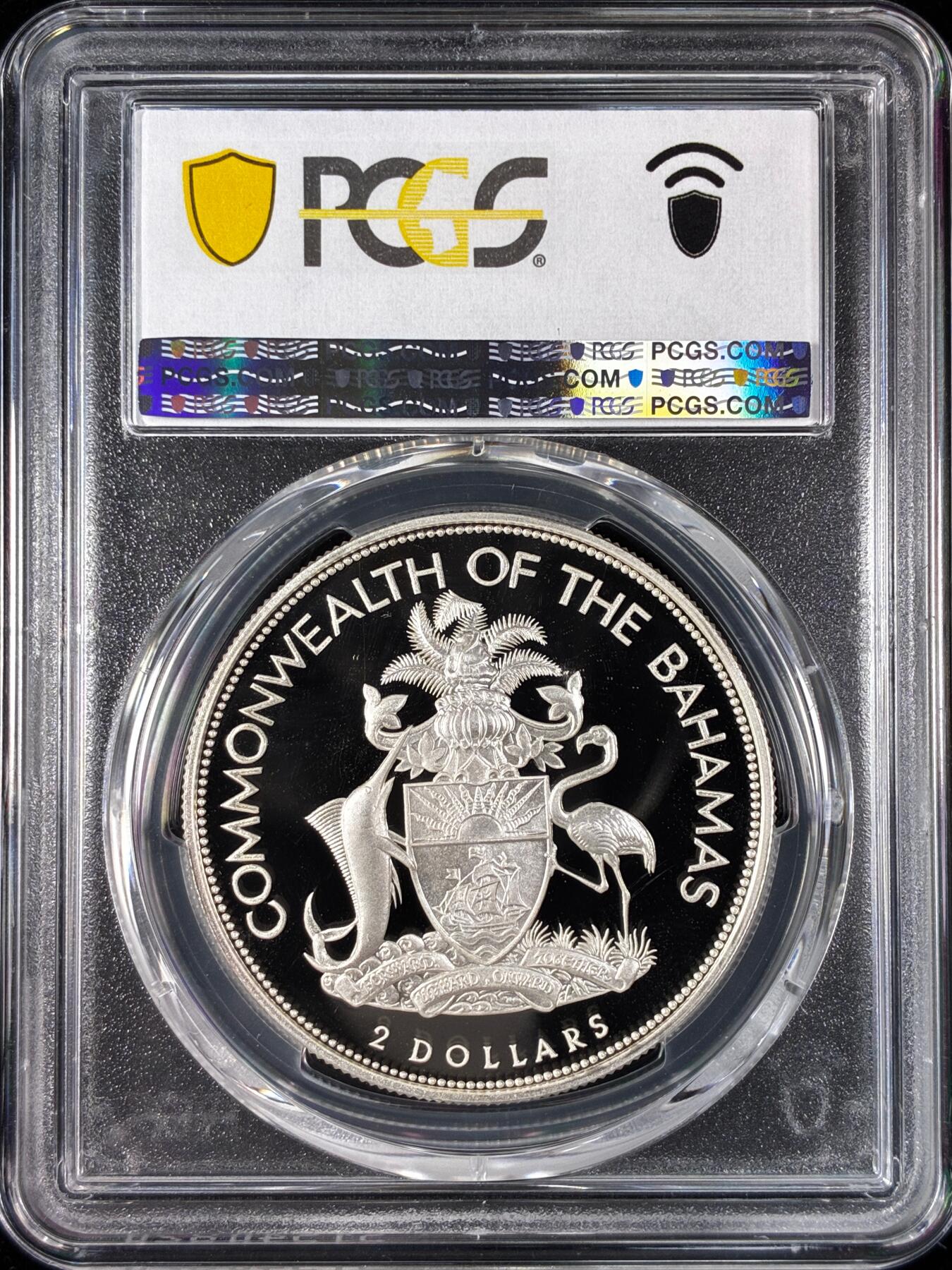 【雨安】【直播拍卖】【世界币章121期-评级币】2025-12-20 周六 19:30 保真 [评级现代] Bahamas 巴哈马 2元 1994年 皇室访问 PCGS-PR70DCAM 精制