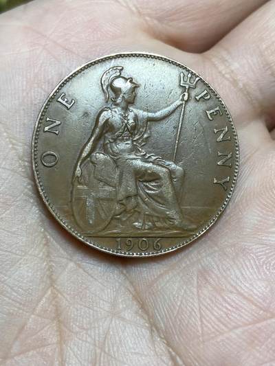 2025年第一百三十六场(总第一百六十二场）外国好品纸夹散币场(免佣金) - 英国🇬🇧1906年1便士(爱德华七世时期)