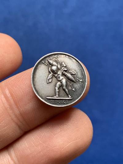 《竞宝斋》第447场 周日，周一，2场连拍 （全场包邮） - 法国拿破仑一世婚礼小银章 3.25克 16.1mm 丰饶角银标