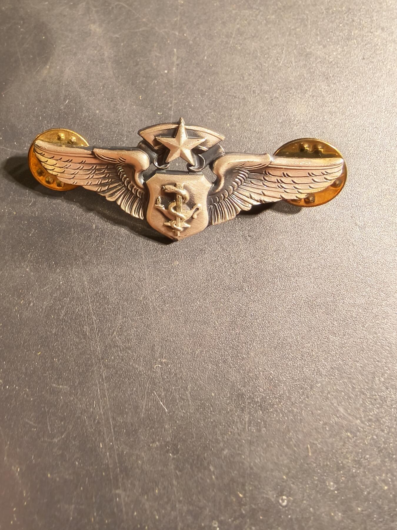 老王徽章第169期 美国空军军医高级技能章    925银    2英寸