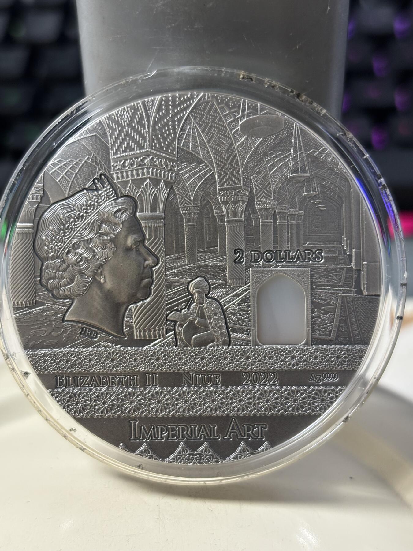 第186期拍卖 纽埃2022年古文明系列波斯文明2盎司纪念银币，999银，发行500枚