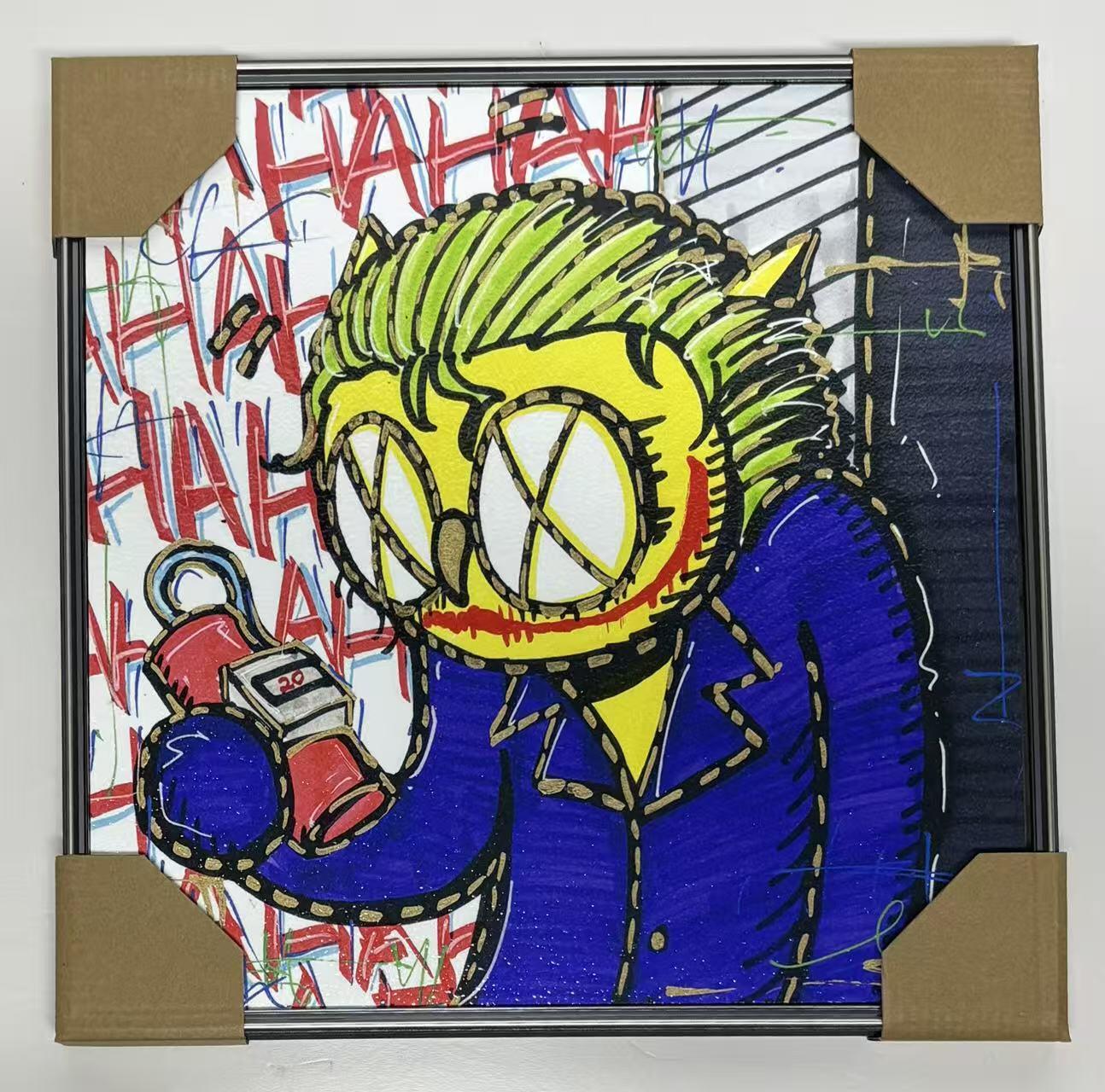 零元拍：OWSON 系列作品装饰肌理画《小丑》，相框尺寸35/35CM。因展品出展，镜框可能有轻微划痕，介意勿拍