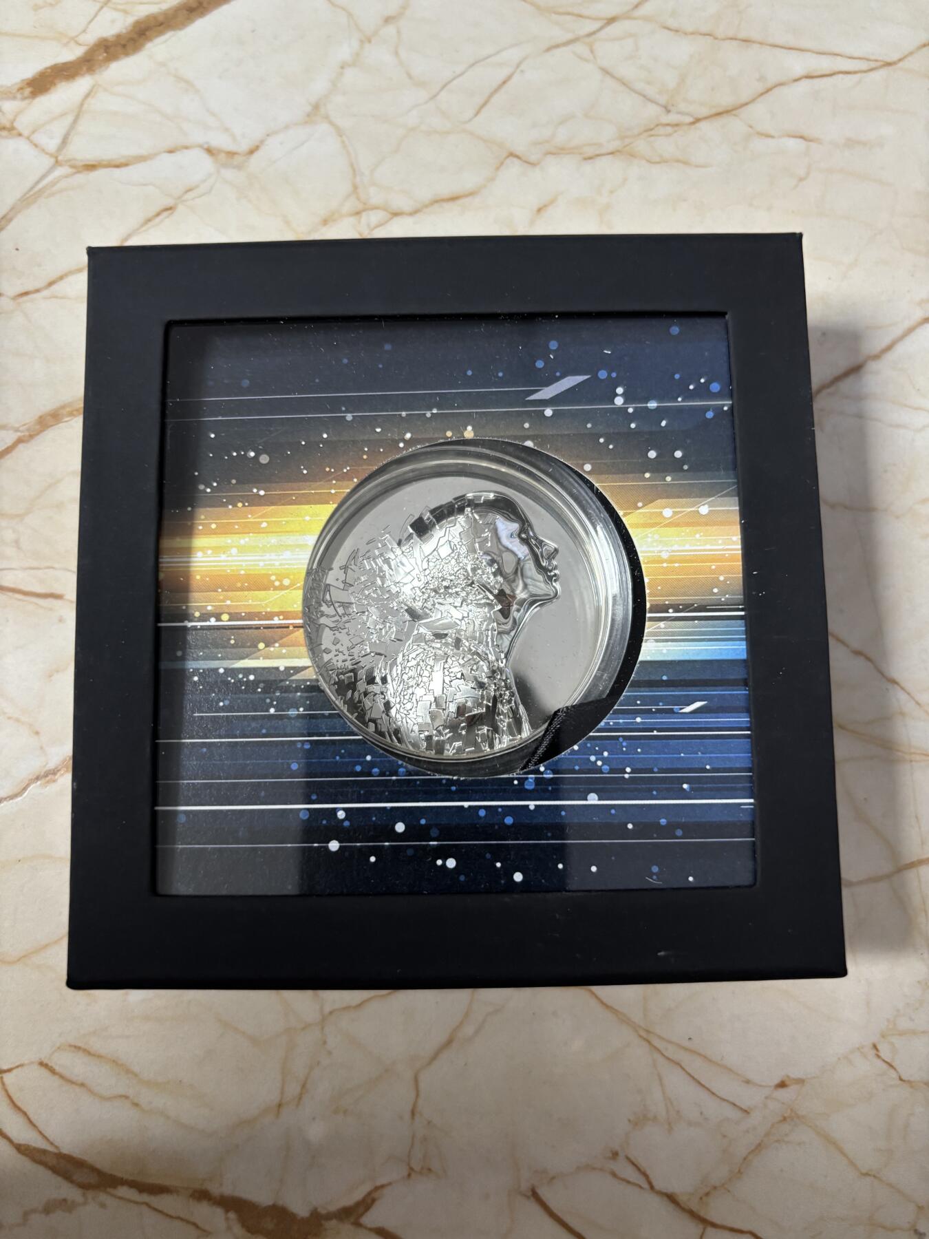 第186期拍卖 库克2021年信息大爆炸3盎司高浮雕精制纪念银币，999银，发行量999枚