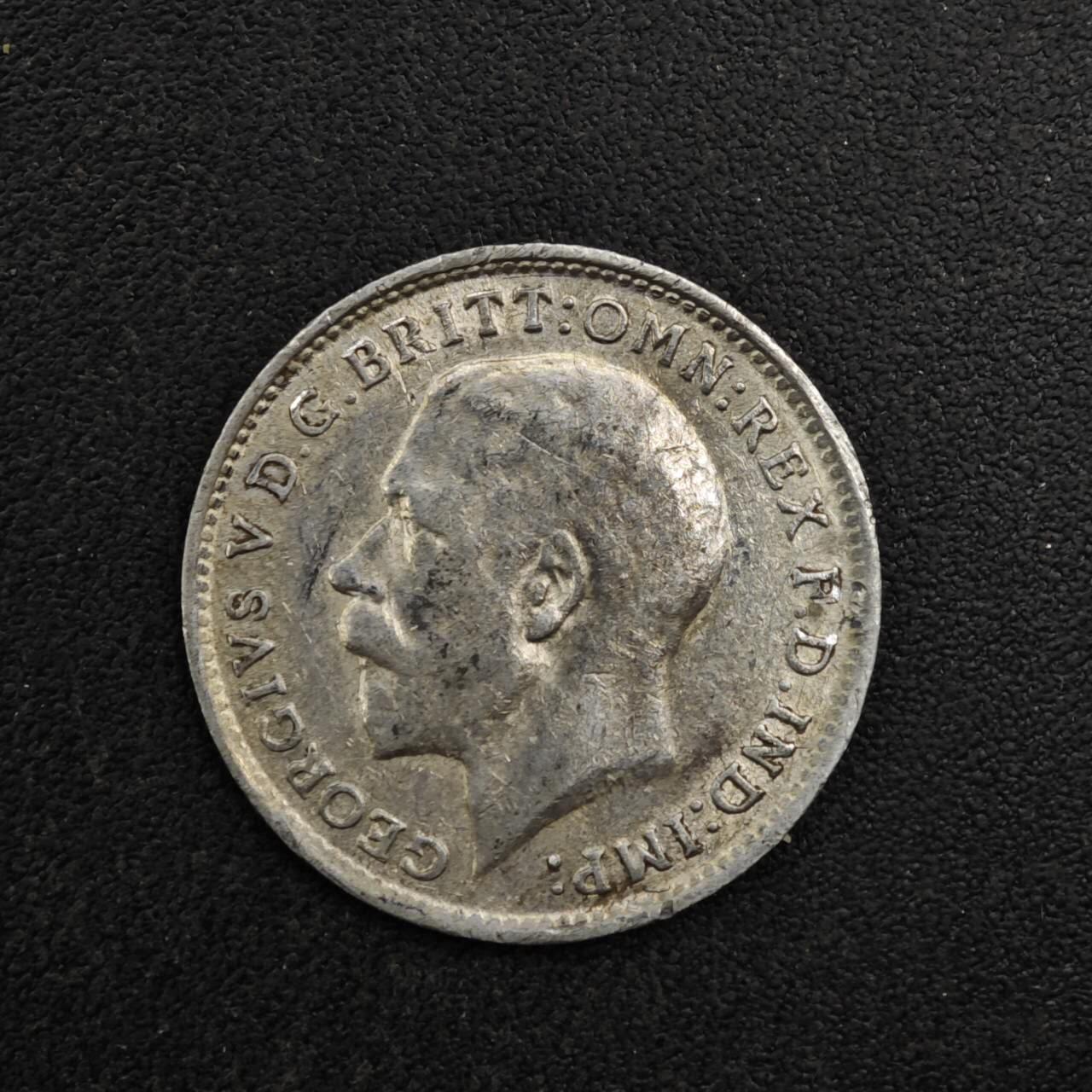 【淘币小摊】实时拍第八百二十七拍   散币场   满百包邮可预留二周 每周一统一发货   英国1918年乔治五世3便士银币