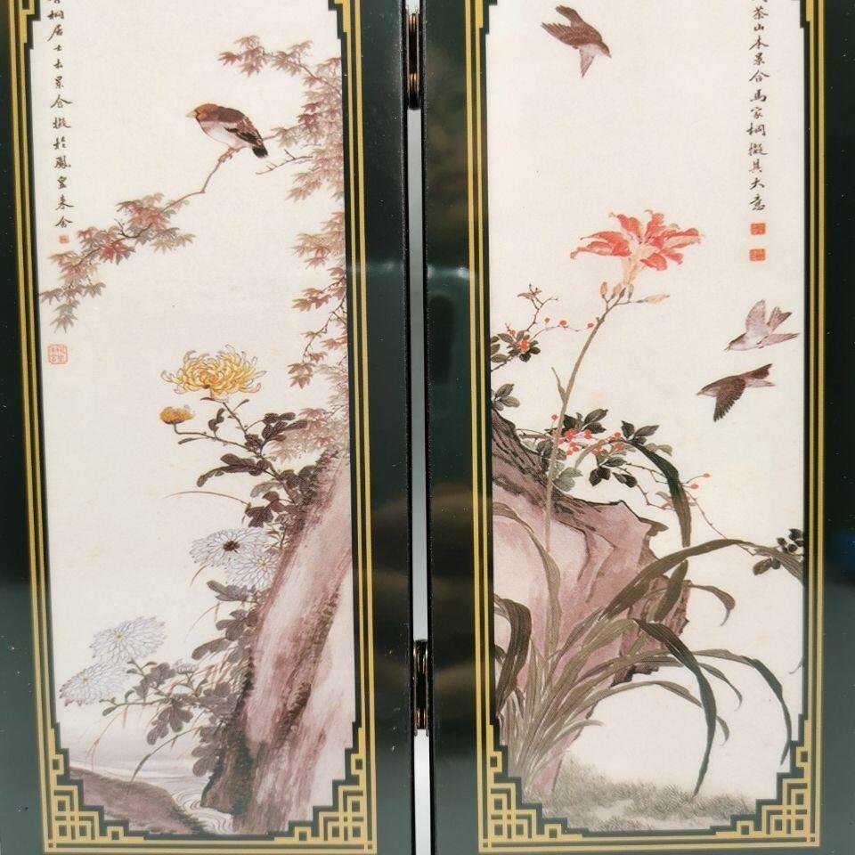 听雨轩（40） [贵妃夜宴图]仿古漆器小屏风  折叠木制