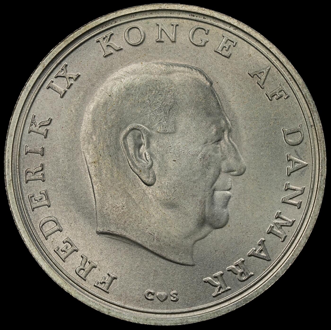 修遠堂世界钱币第九十七期 1968 年丹麦-弗雷德里克九世之女本尼迪克特公主婚礼纪念10 克朗银币 20.40g，含银80% 