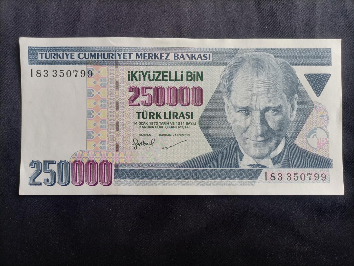 【游宝拍卖】乙巳蛇年96期 周四集拍 土耳其-25万里拉【近新品相AU】