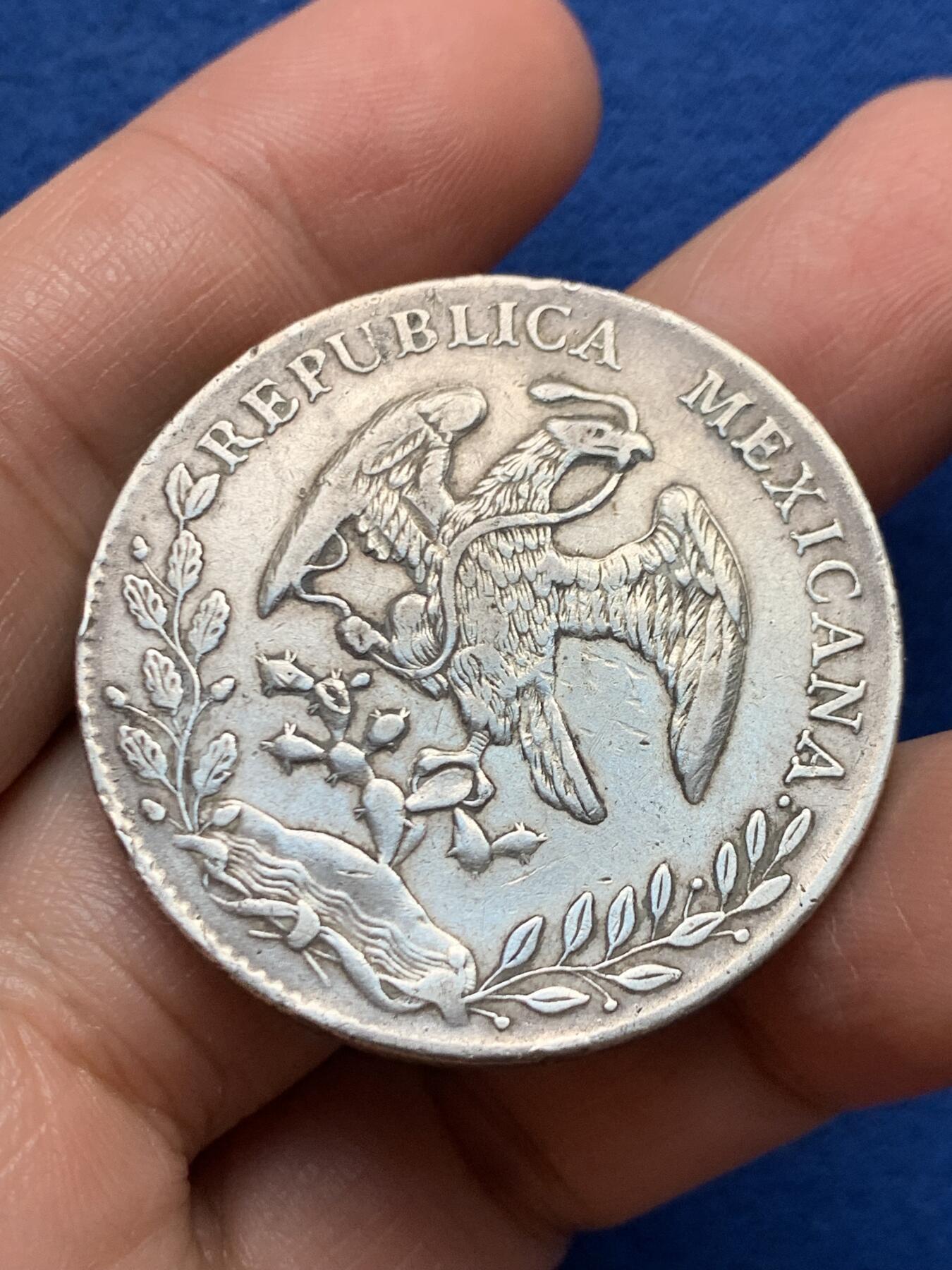 《竞宝斋》第447场 周日，周一，2场连拍 （全场包邮） 墨西哥1891 DO JP版 8R鹰洋银币 边齿有点弱 细节见图