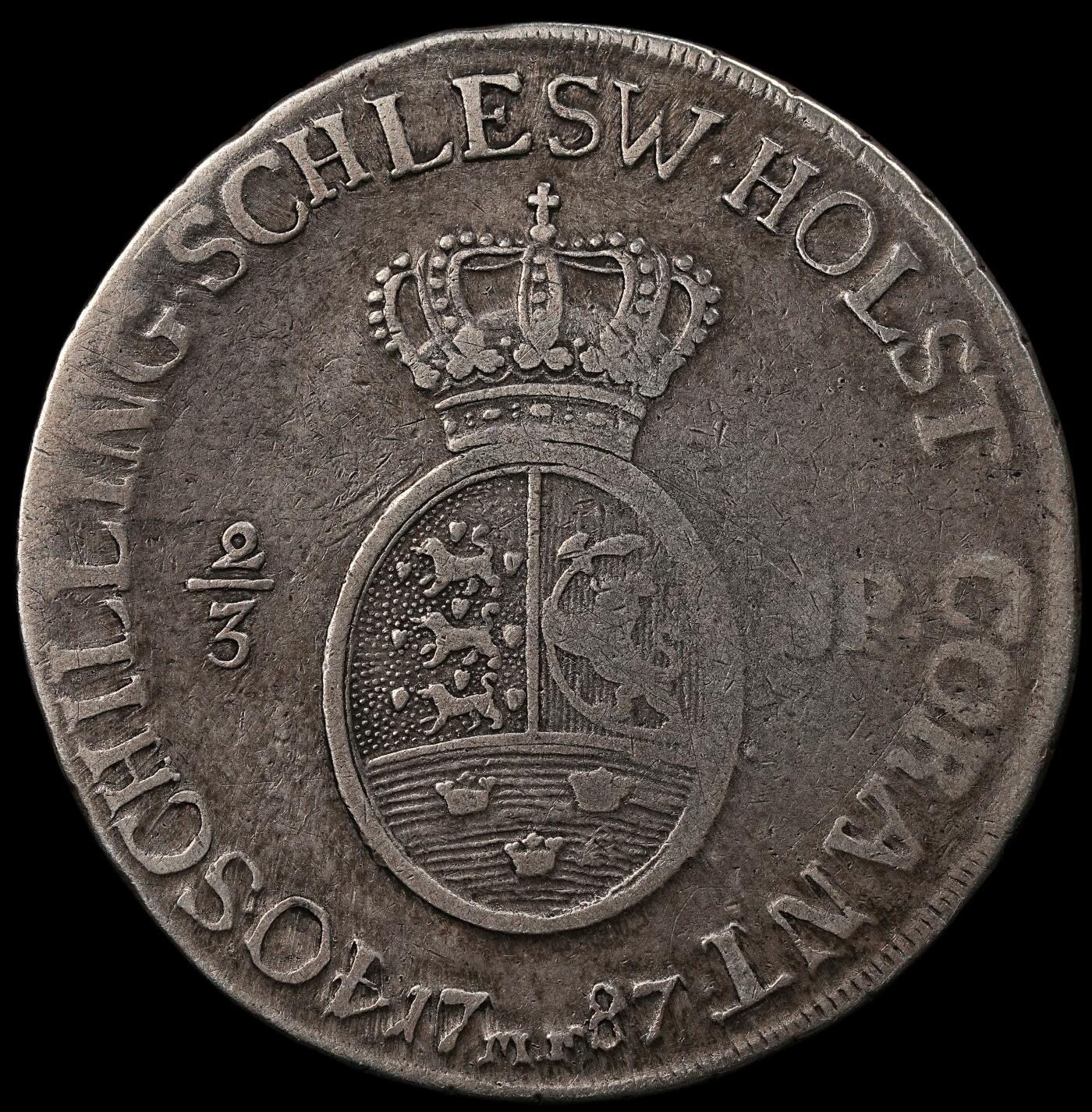 修遠堂世界钱币第九十七期 1787 年石勒苏益格 - 荷尔斯泰因2/3  SPECIEDALER银币 19.00g