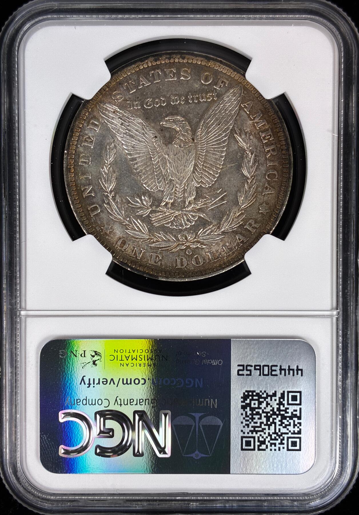 【雨安】【直播拍卖】【世界币章121期-评级币】2025-12-20 周六 19:30 保真 [评级美洲] USA 美国 1美元 摩根 1884年O  NGC-MS63 五彩包浆