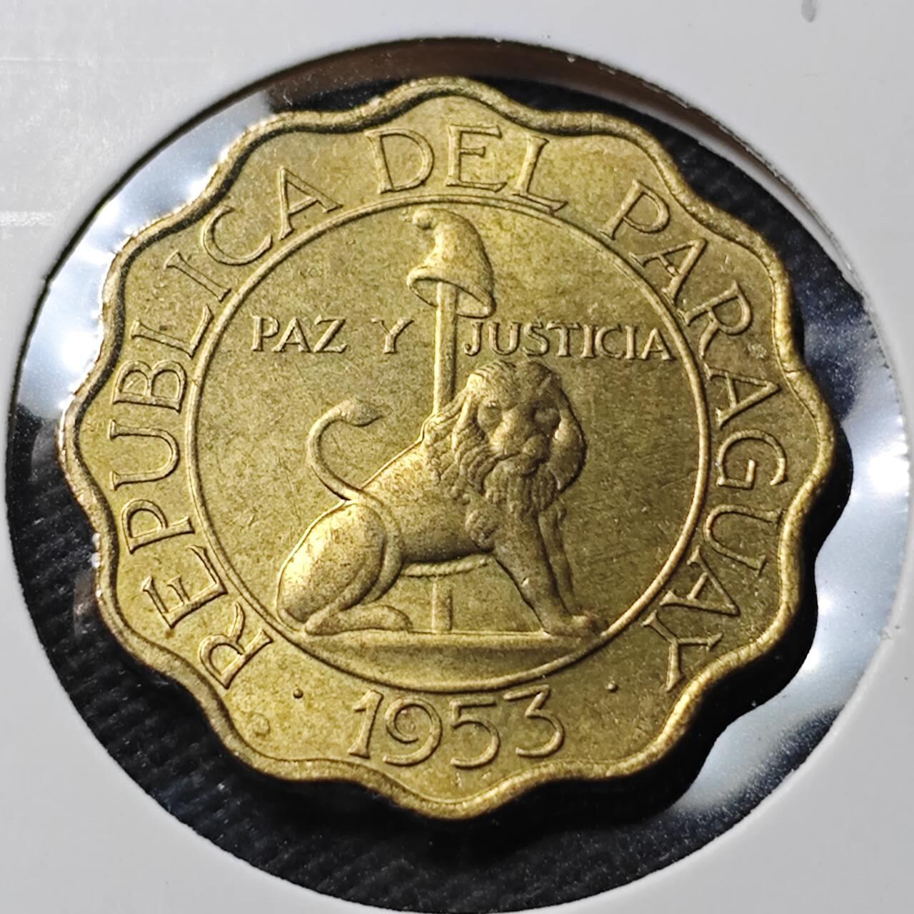 KK钱币收藏小铺 第379期  2月预留时间 周末发货 1953 巴拉圭50分