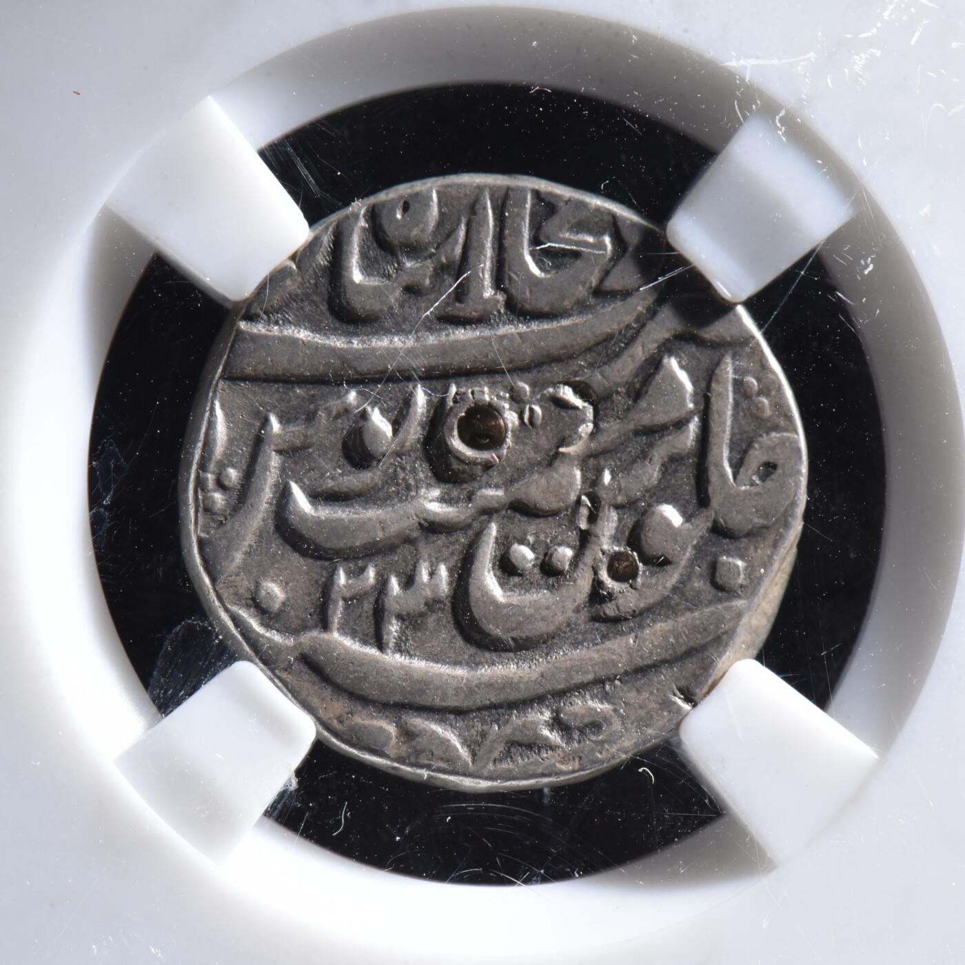 【良泉】【元旦直播场】1月1日晚19.30点开拍！208组西方古代钱币、日本朝鲜花钱 11.3克，公元1759–1806年【莫卧儿帝国】沙阿·阿兰二世（Shah Alam II）卢比银币（在位第23年）