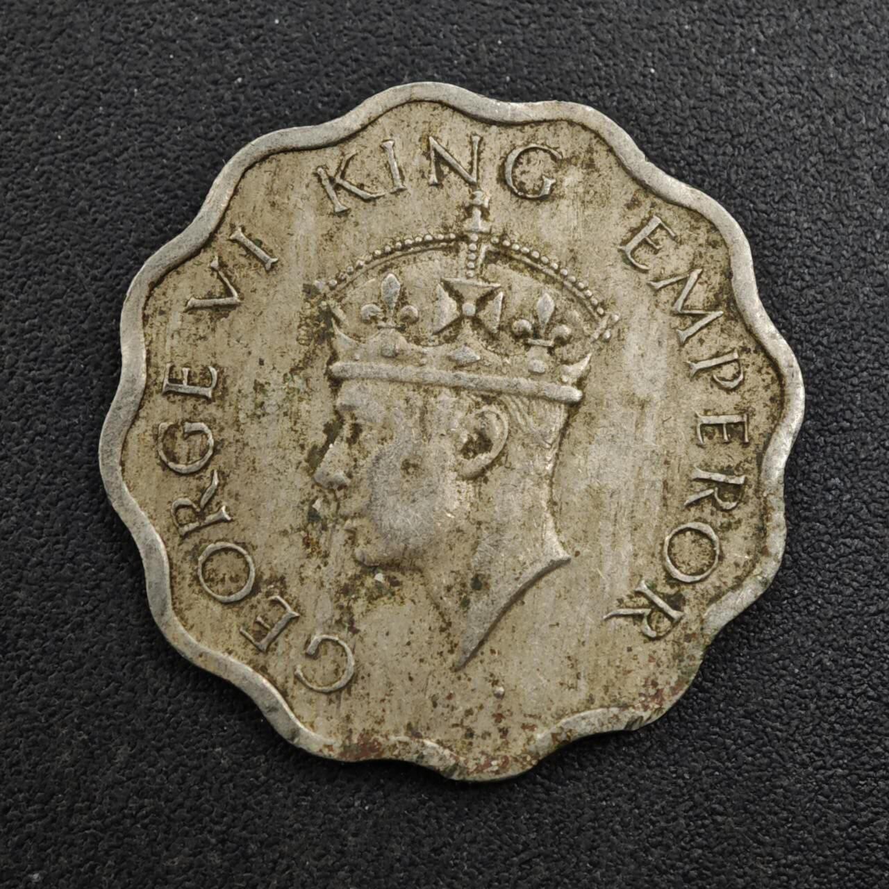 【淘币小摊】实时拍第八百二十七拍   散币场   满百包邮可预留二周 每周一统一发货   印度1940年乔治六世1安娜镍币