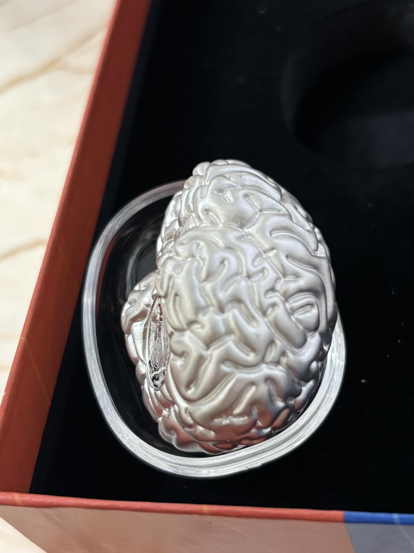 第186期拍卖 萨摩亚2023年人类大脑3D立体异形仿古2盎司纪念银币，999银，发行量1499枚