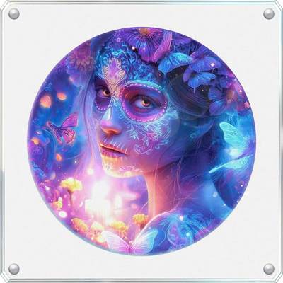 利比里亚2026年梦幻世界系列4亡灵节女神1盎司超大尺寸120毫米双面彩色纪念银币