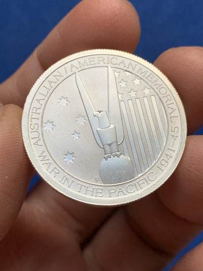 《竞宝斋》第447场 周日，周一，2场连拍 （全场包邮） - 澳大利亚2013年“太平洋战争70周年”1/2盎司纪念银币（15.55克 999银）