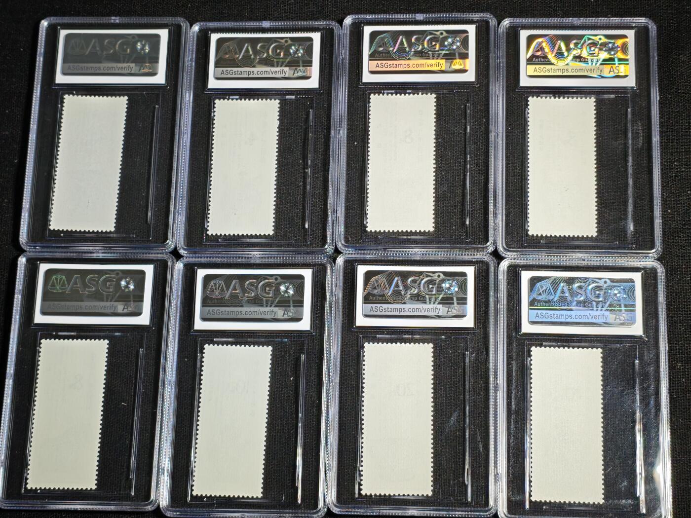 刘世昌艺术品销售中心～虎踞龙蟠*金杨在线联拍群第511期 1982年T.75.《青铜器》 特种邮票（ASG XF90 6枚；XF/Superb 2枚 编号：1045358-004等 ）一套8枚。