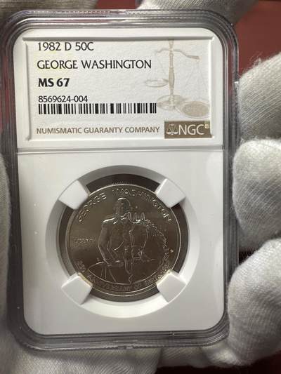 12.25银币、套币、精制币专场 - 1982年美国华盛顿诞辰250周年50美分1/2美元纪念银币 D版