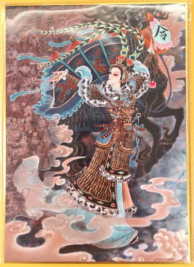 趣卡卡拍No.21期（无佣金免手续费，分享成交有奖） - 【亲签，A4色纸】山河潮玩 心染绘 四大巾帼 之樊梨花 A4色纸大卡