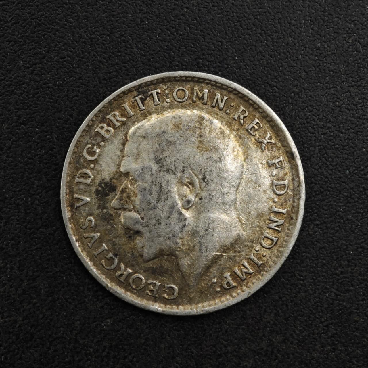 【淘币小摊】实时拍第八百二十七拍   散币场   满百包邮可预留二周 每周一统一发货   英国1916年乔治五世3便士银币