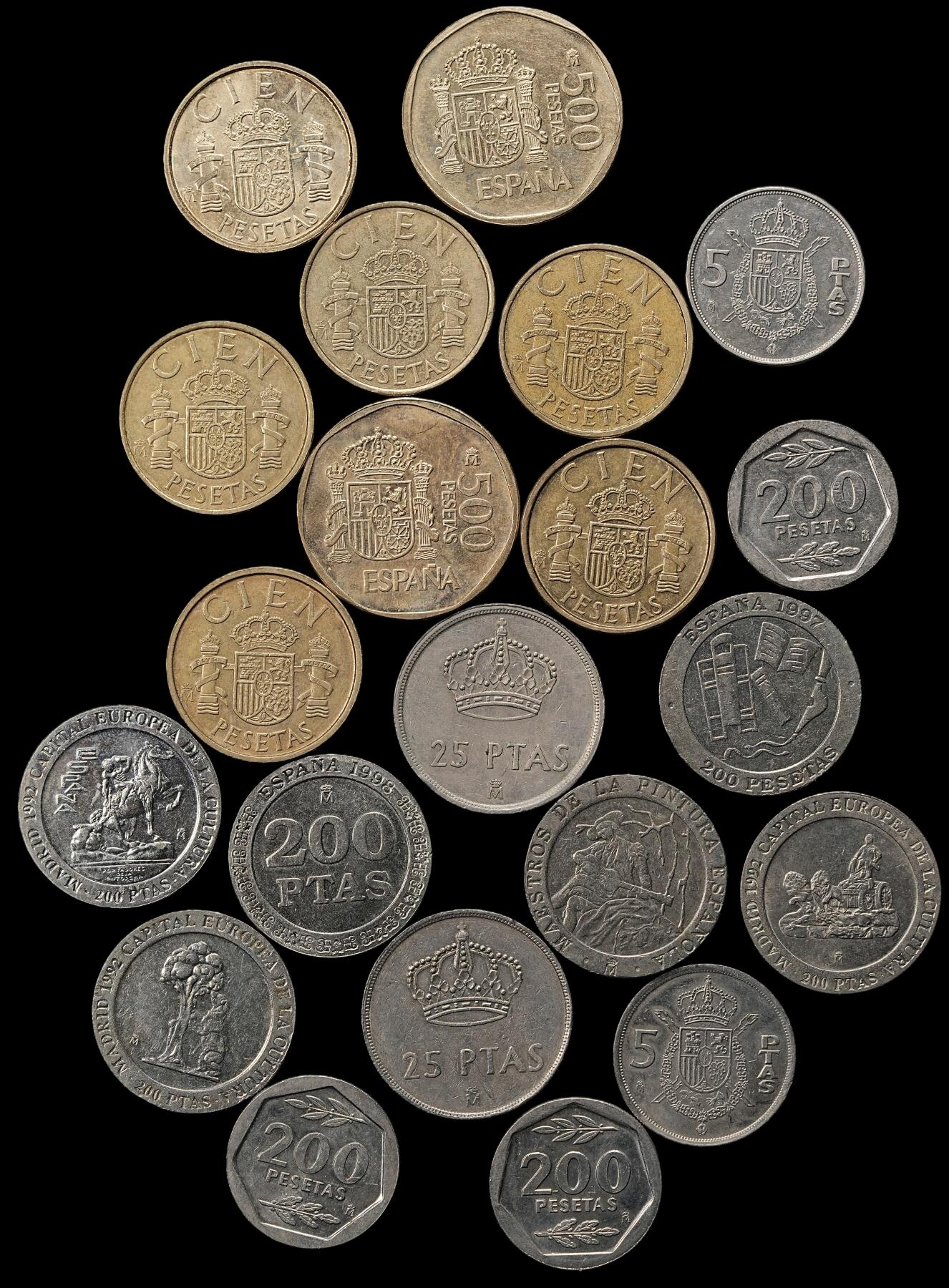 修遠堂世界钱币第九十七期 西班牙现代币一组