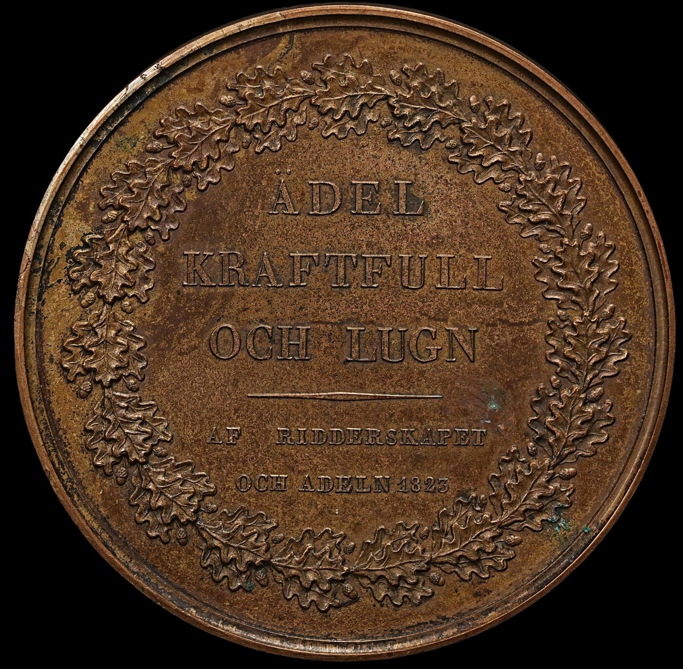 修遠堂世界钱币第九十七期 1823年瑞典伯爵卡尔・德・耶尔・兰德马尔克(GREVE CARL DE GEER LANDMARSK)纪念大铜章  54.45mm，63.15g